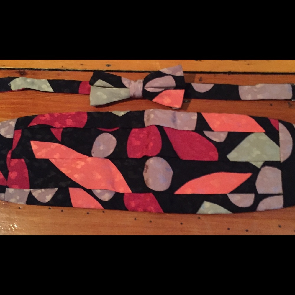 Vintage 1980s Bow Tie And Cummerbund Set After Six